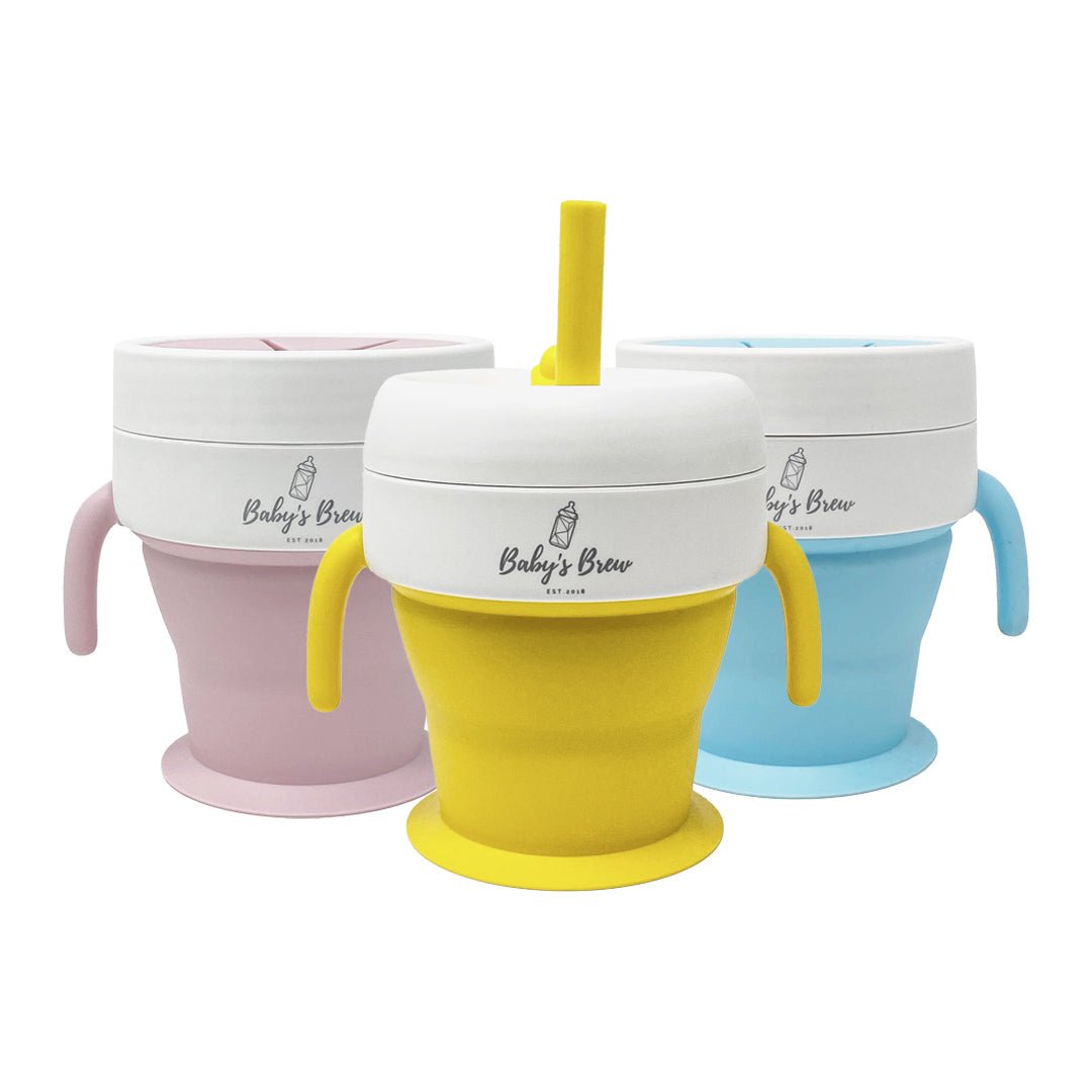Silicone Sippy Cups For Toddlers, Snack Cups With Straw For Baby