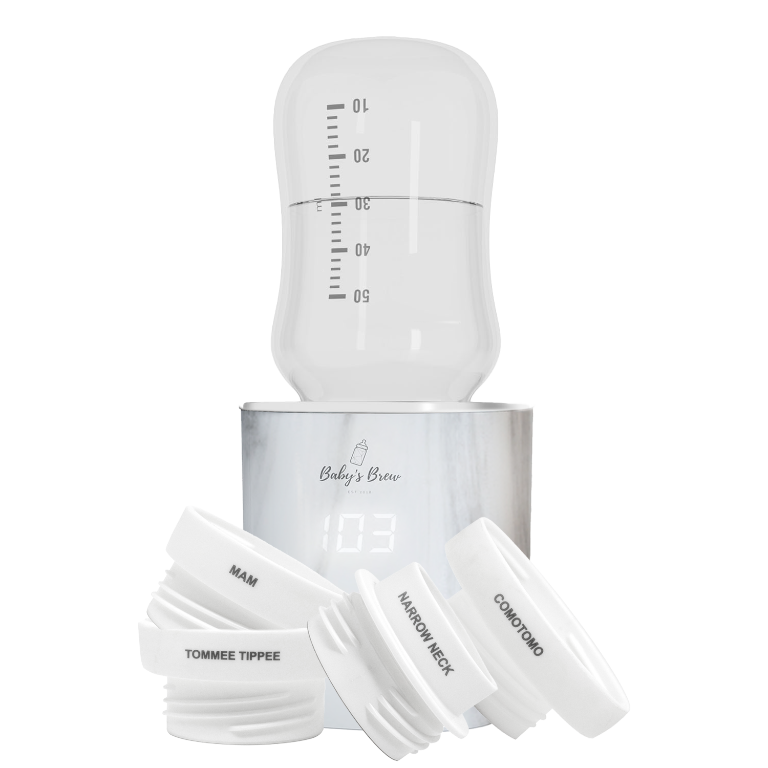 Marble 3.0 Portable Bottle Warmer Adapter Set (Warmer + Four Adapters)